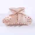 Molla per capelli in acrilico a forma di stella marina con strass brillanti, stile vacanza. - Arancione Stellato
