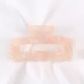 Molla per capelli quadrata perlata rosa, accessorio per capelli traslucido per l'uso quotidiano. - Rosa Perlato
