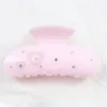 Molla per capelli rosa in acrilico con cuori graziosi e strass brillanti per look quotidiani. - Cuore Rosa