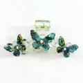 Molla per capelli a farfalla verde 8cm elegante pinza in resina per donne e ragazze. - Stile Chiaroscuro Verde Scuro