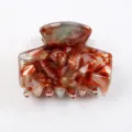 Mini molletta per capelli marmo retro elegante fermaglio geometrico in PVC per donna - Stile Scintillante Marrone Rosso