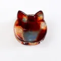 Molla per capelli retrò tartarugata orecchio di gatto, mini accessorio PVC per donna. - Forma Mini Orecchio di Gatto / Tartaruga Ambra Scura