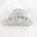 Molletta per capelli in acrilico con strass verdi e viola brillanti per uno stile quotidiano chic. - Argento