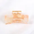 Molla per capelli in acetato arancione da donna, piccolo accessorio quadrato elegante. - Stile Marmoreo Arancione Chiaro