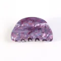 Molla per capelli in acrilico viola, elegante accessorio a mezzaluna per styling e bagno. - Viola