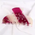 Molletta per capelli con strass sfumati, accessorio chic in acetato per donne e ragazze. - Cielo Stellato Sfumato Rosso Rosa