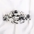 Fermaglio per capelli geometrico in acrilico bianco e nero elegante molletta accessorio variante - Fermaglio Orizzontale Grande / Motivo bianco e nero