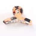 Molletta per capelli in acrilico tartarugato, piccolo accessorio retro cavo da donna. - Piccola Pinza Circolare Cava (F472) / Leopardo Scuro