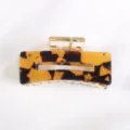 Molla per capelli tartarugata, fermaglio quadrato in acetato per acconciature eleganti donna. - Stile Tartarugato Classico Semitrasparente