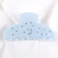 Molla per capelli in acetato azzurro con strass motivo stelle accessorio elegante. - Meteora Blu Chiaro