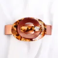 Fermaglio per capelli in acrilico tartaruga geometrico molla marrone accessorio variante - Fermaglio Orizzontale Grande / Bronzo Tartarugato