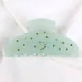 Molletta per capelli in acetato verde con strass, elegante fermaglio stella luna per donne - Luna Stella Verde Chiaro