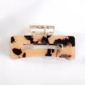 Molletta per capelli quadrata tartaruga, finitura in acetato trasparente, pratico accessorio chic. - Stile Vuoto Tartarugato Color-Block