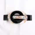 Grande molletta per capelli in acrilico tartaruga geometrica accessorio per capelli donna. - Fermaglio Orizzontale Grande / Macchiato Nero Patchwork