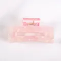 Molletta capelli acetato rosa, fermaglio quadrato cavo per donne e ragazze quotidiano. - Stile Motivo Marmoreo Rosa Trasparente