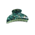 Molla per capelli verde tartaruga, accessorio per acconciature resistente da donna. - Stile Motivo Verde Oro (F304)