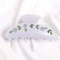 Elegante molletta per capelli in acetato con strass e design floreale per donna. - Viola chiaro