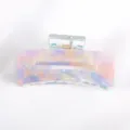 Molla per capelli quadrata trasparente con motivo marmo colorato gelatina per acconciature - Stile Gelatina Sfumato Rosa Blu Viola