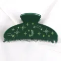 Molla per Capelli con Strass Verdi Elegante Fermaglio Acrilico Stellato Donna - Cielo Stellato Verde Scuro