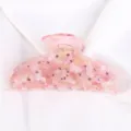 Molla per capelli rosa con strass, bellissimo accessorio in acetato per acconciature. - Strass Sfumato Rosa