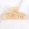 Molletta per Capelli in Acetato con Strass, Elegante Fermaglio Beige per Acconciature Donna - Ambra Beige Chiaro