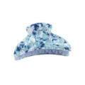Molletta per capelli in acrilico blu e bianco grande fermaglio forte per donna. - Stile Motivo Blu Bianco (F304)