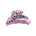 Molla per capelli colorata in PVC con motivo viola verde rosa per styling quotidiano - Stile Venato Marmo (F304)