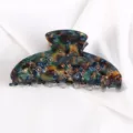 Molletta capelli acetato con strass, motivo blu marrone sfumato, elegante accessorio donna - Chiaroscurale Blu Verde Marrone
