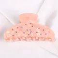 Molla per capelli in acetato rosa con strass, accessorio brillante per acconciature. - Rosa Strass