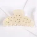 Elegante molletta per capelli con strass accessorio in acetato madreperlaceo donna moda - Strass Oro Madreperla
