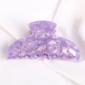 Molletta per capelli in acetato viola con strass rosa, elegante accessorio quotidiano. - Strass Perla Viola Chiaro