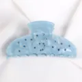Molla per capelli in acrilico azzurro con strass da donna, accessorio elegante. - Blu Chiaro con Pietra