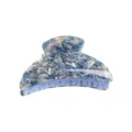 Molla per capelli tartarugata blu, elegante accessorio in acrilico per uso quotidiano. - Stile Intrecciato Blu Bianco (F304)