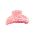 Molla per capelli rosa in acrilico con finitura tartarugata lucida, molla forte per capelli. - Stile Marmo Rosa (F304)