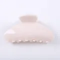 Molla per capelli semplice in tinta unita da donna, accessorio per capelli minimalista elegante. - Pinza Liscia Minimalista / 8.5cm / Rosa chiaro