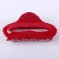 Molletta per capelli rossa 8.5cm accessorio lucido in acetato per donna stile semplice - Rosso