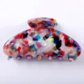 8.5cm molletta per capelli in acetato colorato, accessorio moda elegante donna. - Pinza Texture Picchiettata / 8.5cm / Multicolore