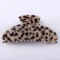 Elegante molletta per capelli in acetato da 9.5cm con motivo a stelle per acconciature chic. - Pinza per Capelli a Semicerchio / Stile Stella Bianco e Nero