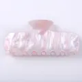 Molla per capelli rosa in acetato 10cm, elegante accessorio per acconciature da donna. - Lustro di Perla Rosa
