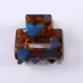 Mini molletta per capelli in acetato con motivo tartaruga blu-marrone per donna elegante. - Tartarugato Blu-Marrone