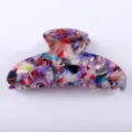Molla per capelli in acetato colorata 9.5cm grande pinza squalo donna accessori eleganti - Grande Forma a Squalo / Motivo Sfumato Multicolore