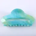 Molletta per capelli marmorizzata blu verde 8.5cm acetato fermaglio artiglio semplice per donna - Marmo Blu Verde