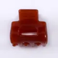 Mini molletta per capelli in acetato marrone minimalista per donne, accessorio elegante. - rosso marrone