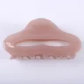 Molla per capelli in acetato rosa chiaro marrone, accessorio minimalista per acconciature. - Rosa Chiaro Marrone