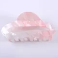Molla per capelli in acetato rosa e bianco, elegante accessorio per capelli 8.5cm. - Marmo Bianco Rosa (Colore 21)