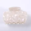 Weißer marmorierter Acetat Haarklammer, 6.5cm einfaches tägliches Haarzubehör für Frauen. - 6.50cm / Cremeweiß Marmor