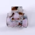 Molletta per capelli in acetato minimalista, grazioso accessorio con motivo marmorizzato - Motivo Chiaroscuro Rosa Marrone e Bianco
