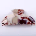 Molletta per capelli in acetato da 9.5cm, motivo marmo marrone elegante accessorio donna. - Molletta per Capelli Semplice / Marmo Marrone e Bianco