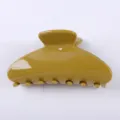 8.5cm Semplice Molletta per Capelli in Acrilico Giallo Senape per Styling Quotidiano - Pinza per Capelli Minimalista / 8.5cm / giallo senape