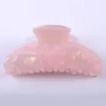 Molla per capelli in acetato rosa da donna, accessorio lucido per acconciature da 9.5cm - Molletta per Capelli Semplice / Stile Madreperla Rosa